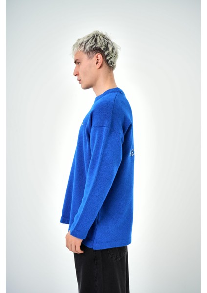Erkek Respire Atelier Yazılı Oversize Kazak Saks