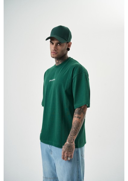 Erkek Symphony Baskılı Oversize T-Shirt Nefti fiyatları