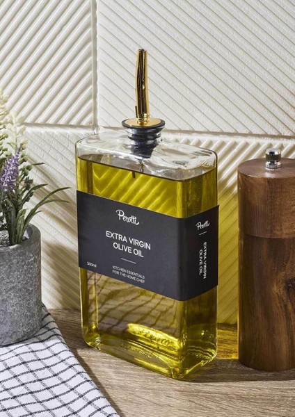 Cam Yağdanlık - Sosluk, Sirkelik - Gold Başlık - 500 ml