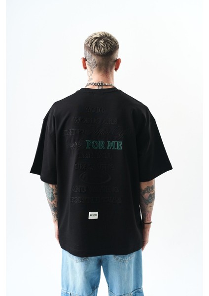 Erkek Greatest Nakışlı Oversize T-Shirt Siyah modelleri