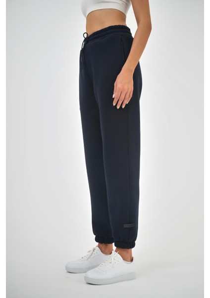 Kadın Beli Lastikli Basic Jogger Eşofman Altı Lacivert