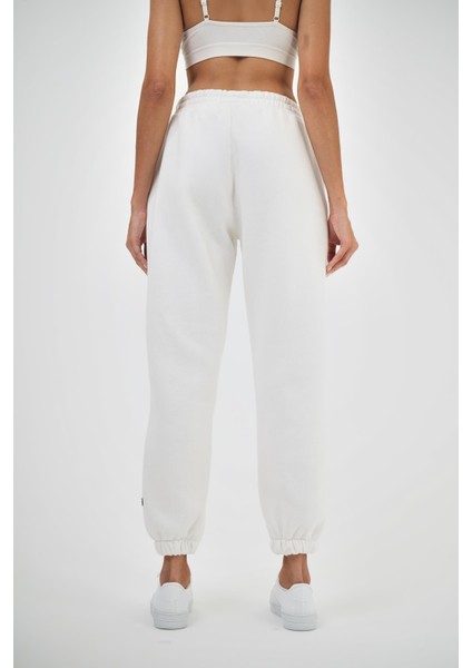 Kadın Beli Lastikli Basic Jogger Eşofman Altı Ekru