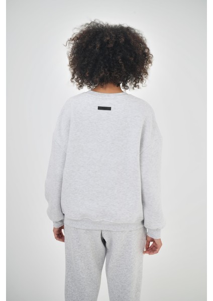Kadın Basic Oversize Sweatshirt Lacivert