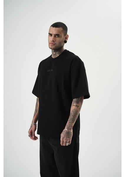 Erkek Da Vinci Baskılı Oversize T-Shirt Siyah fiyatları