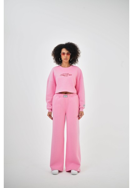 Kadın Fancy But Psycho Yazılı Alt Üst Takım Pembe