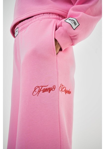 Kadın Fancy But Psycho Yazılı Alt Üst Takım Pembe