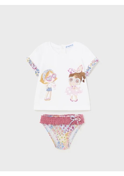 Kız Bebek Tişört Mayo Altı 2 Li Set 1642