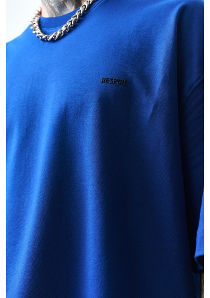 Erkek Respire Yazı Detaylı Oversize T-Shirt Saks fırsatları