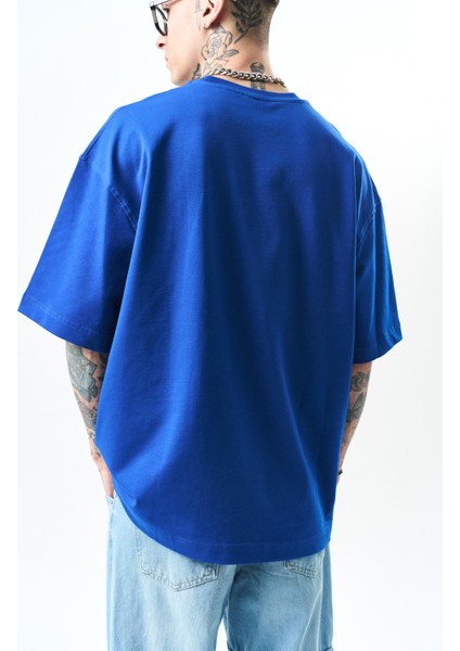 Erkek Respire Yazı Detaylı Oversize T-Shirt Saks indirimleri