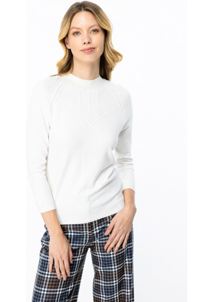 47384 Onteks Corspan Örgülü Uzunkol Triko Kazak