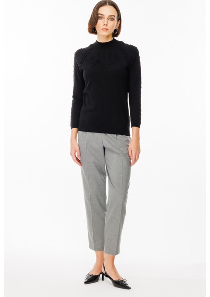 47384 Onteks Corspan Örgülü Uzunkol Triko Kazak