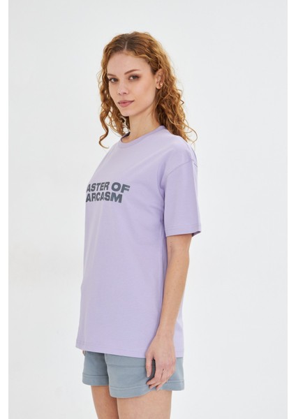 Kadın Master Of Sarcasm Baskılı Kısa Kollu %100 Pamuk Tişört fiyatları