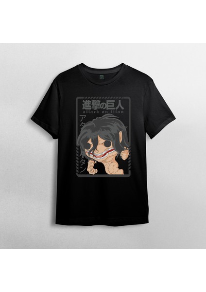 Attack On Titan Eren Jaeger Unisex %100 Pamuklu Bisiklet Yaka T-Shirt Model 9 fiyatları