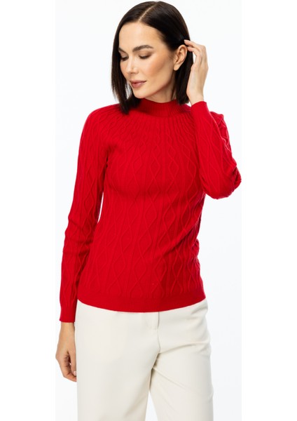 49323 Onteks Kazakbaklava Desenli Sıfır Yaka Kazak fiyatları