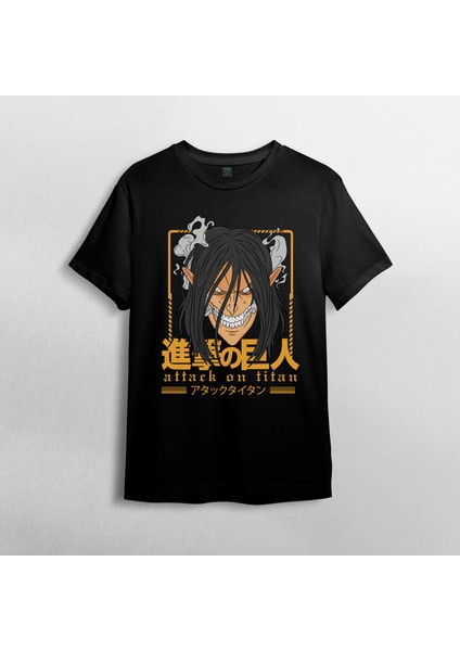 Attack On Titan Eren Jaeger Unisex %100 Pamuklu Bisiklet Yaka T-Shirt Model 8 fiyatları