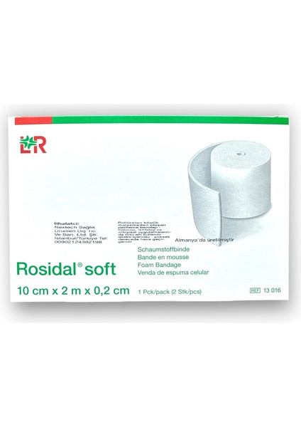 Rosidal Soft Köpük Bandaj 10 cm x 2 m x 0,2 cm - Ref 13016 2 Adet (1 Kutu)