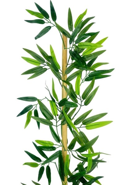 5li Set Yapay Bambu Sopası 17 Yapraklı 160 cm Yapay Çiçek Bambu Duvarı Separatör Çiçeği Yapay Çiçek