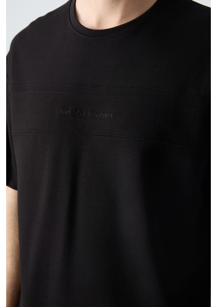 Siyah Pamuklu Kalın Yumuşak Dokulu Oversize Fit Basic Erkek Şort Takım - 85257