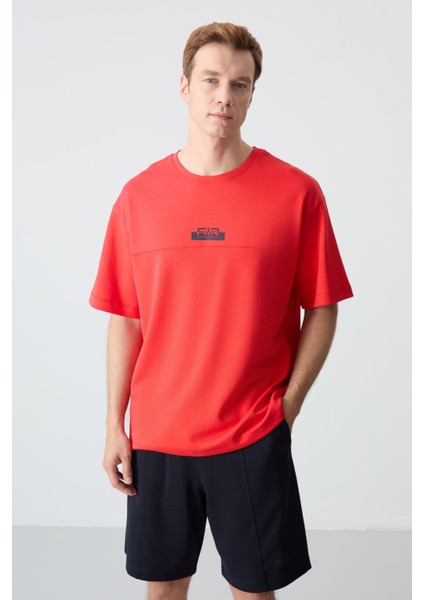 Fiesta - Lacivert Pamuklu Kalın Yumuşak Dokulu Oversize Fit Basic Erkek Şort Takım - 85259