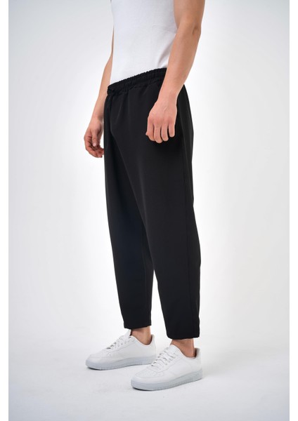 Erkek Regular Fit Düz Paça Pantolon Siyah