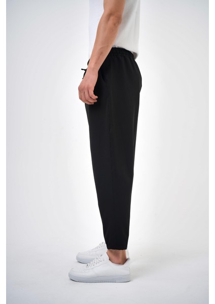 Erkek Regular Fit Düz Paça Pantolon Siyah