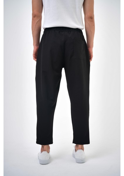 Erkek Regular Fit Düz Paça Pantolon Siyah
