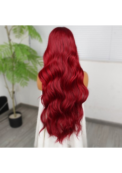 Kızıl Fiber Sentetik Ekstra Uzun Tül Peruk indirimleri