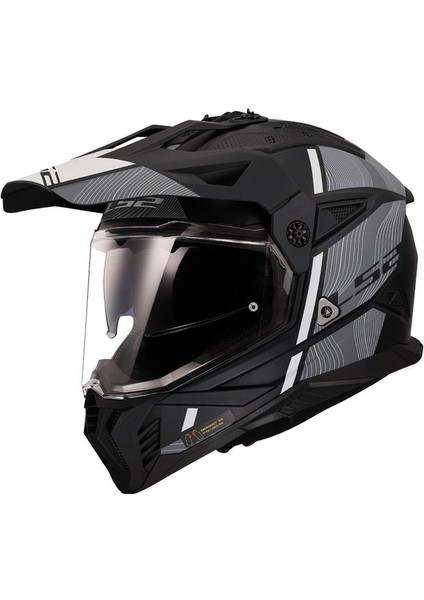 Pıoner 2 Hıll Mat Siyah-Beyaz Kask