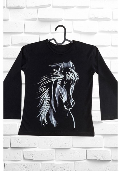 Baskılı Uzun Kollu Kız Çocuk Sweetshirt