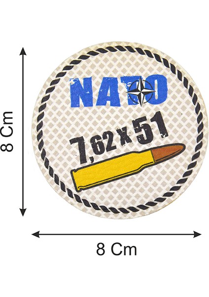 Nato 762 x 51 - Cırt - Patch - Peç - Arma - 8 cm