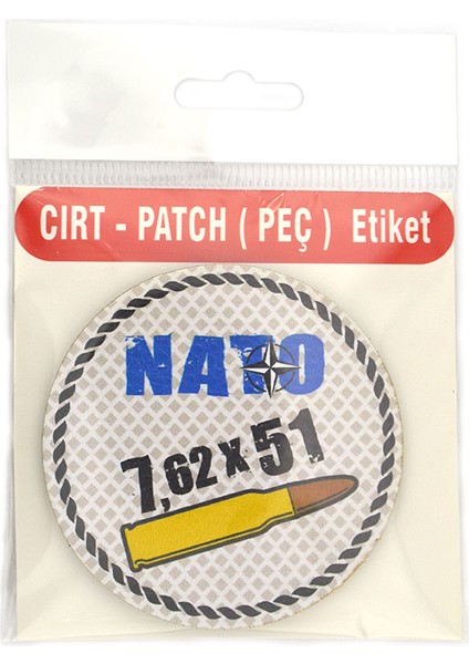 Nato 762 x 51 - Cırt - Patch - Peç - Arma - 8 cm