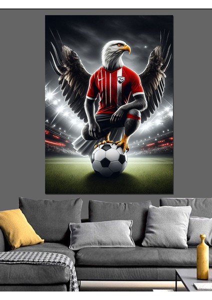 Futbolcu Kartal Dekoratif Kanvas - Mdf Ahşap Tablo fiyatları