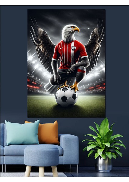 Futbolcu Kartal Dekoratif Kanvas - Mdf Ahşap Tablo fırsatları