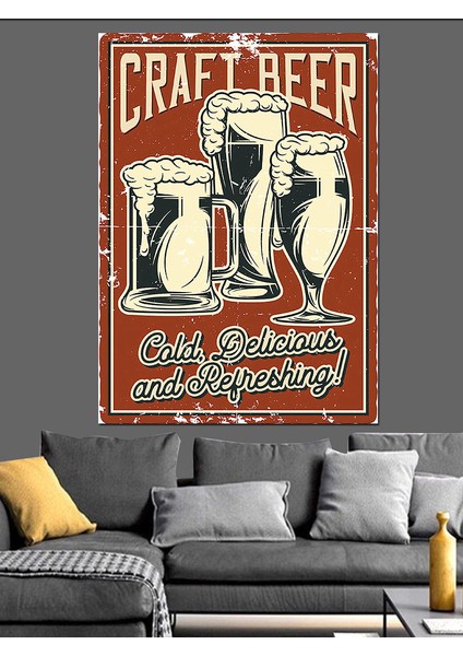 Craft Beer Poster Dekoratif Kanvas - Mdf Ahşap Tablo fiyatları