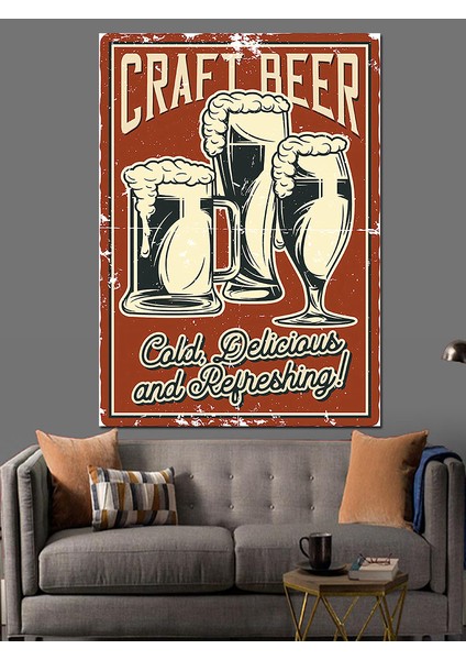 Craft Beer Poster Dekoratif Kanvas - Mdf Ahşap Tablo modelleri