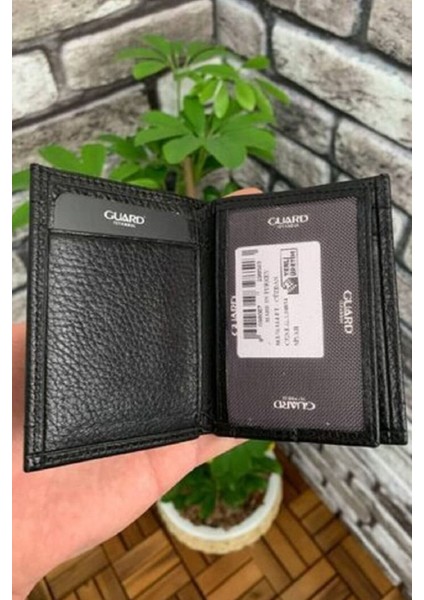 Deri Antik Siyah Minimal Erkek Cüzdanı (T1423)