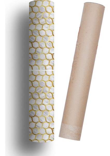 Mutfak Tezgah Arası Kendinden Yapışkanlı Folyo Kaplama Mermer Desen Gold Renk 60 cm x 100 cm