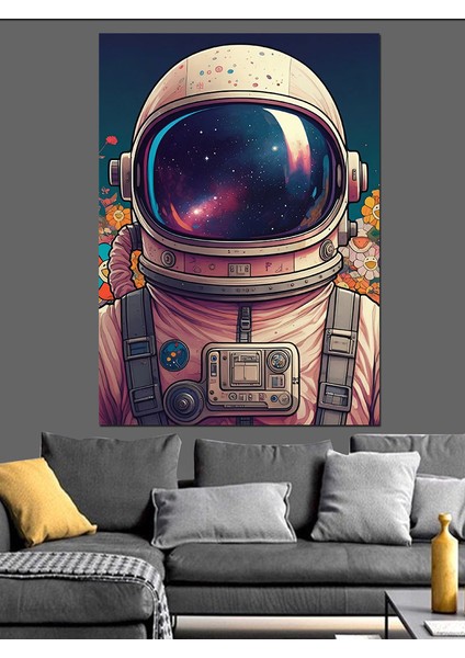 Astronot Dekoratif Kanvas - Mdf Ahşap Tablo