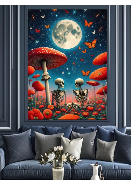 Mantar Ormanı Dekoratif Kanvas - Mdf Ahşap Tablo fırsatları
