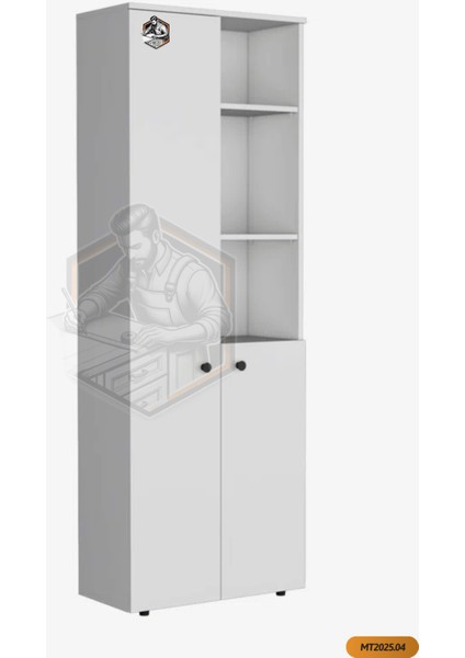 Tamamı Mdf 2 Kapaklı ve Açık Raflı Çok Amaçlı Mutfak Dolabı/kavanozluk/kiler Dolabı