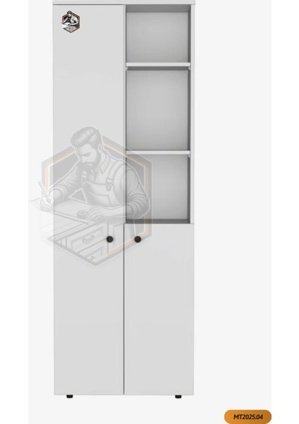 Tamamı Mdf 2 Kapaklı ve Açık Raflı Çok Amaçlı Mutfak Dolabı/kavanozluk/kiler Dolabı