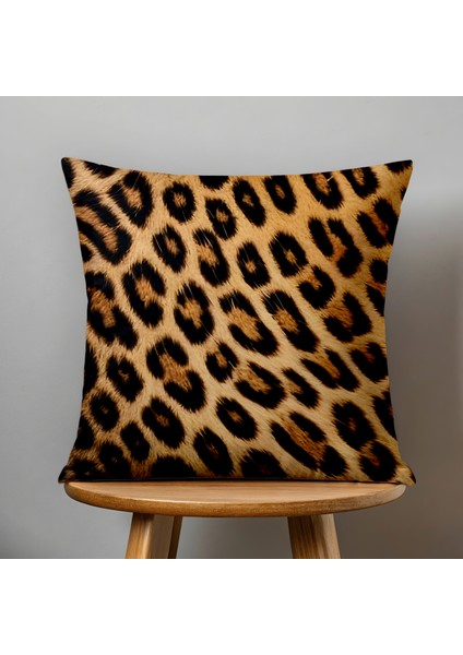 4 Lü Çift Taraflı Dijital Baskı Kırlent Kılıfı Leopar Desenli fırsatları