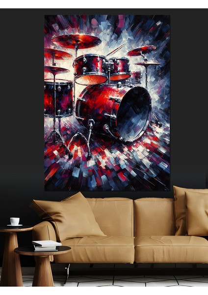 Ritim Davul Seti Dekoratif Kanvas - Mdf Ahşap Tablo