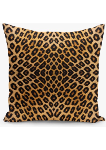 4 Lü Çift Taraflı Dijital Baskı Kırlent Kılıfı Leopar Desenli modelleri