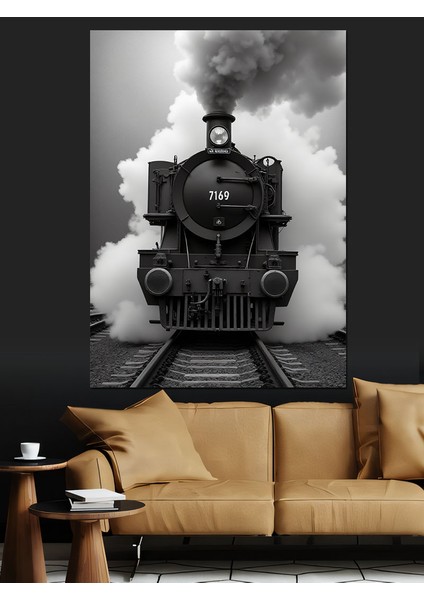 Buharlı Eski Tren Dekoratif Kanvas - Mdf Ahşap Tablo modelleri