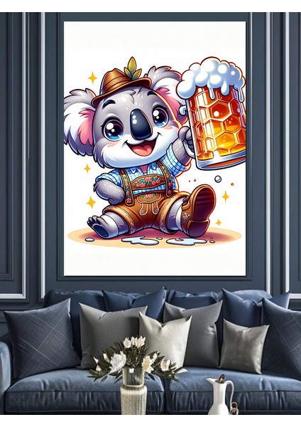Bira Koala Dekoratif Kanvas - Mdf Ahşap Tablo fiyatları