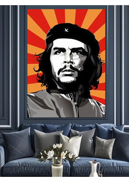 Che Guevara Portresi Dekoratif Kanvas - Mdf Ahşap Tablo