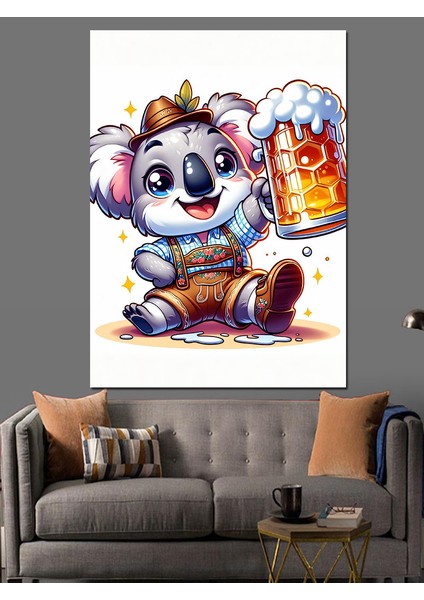 Bira Koala Dekoratif Kanvas - Mdf Ahşap Tablo fırsatları