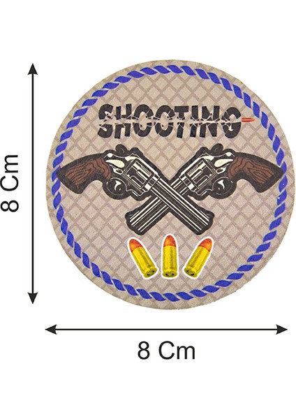 Rovelver Tabanca Shooting - Cırt - Patch - Peç - Arma - 8 cm