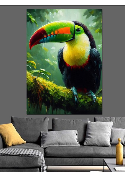 Tropik Tukan Kuşu Dekoratif Kanvas - Mdf Ahşap Tablo fırsatları
